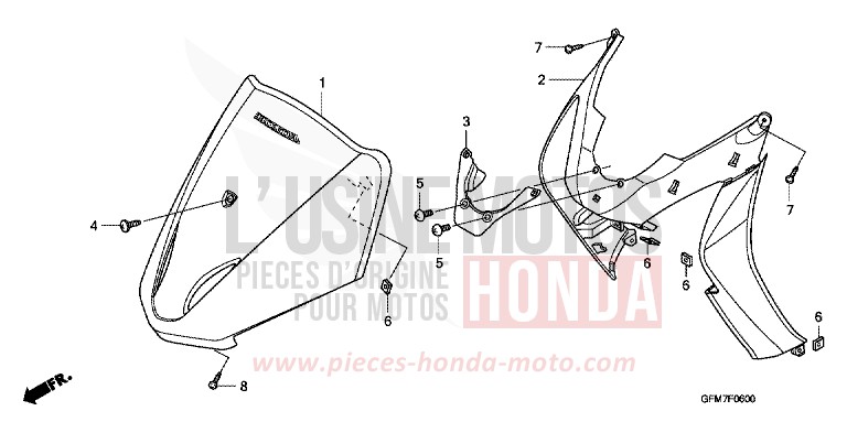 GAINE DE PROTECTION AVANT de NHX 110 Lead PEARL SILKY WHITE (NHA67) de 2008